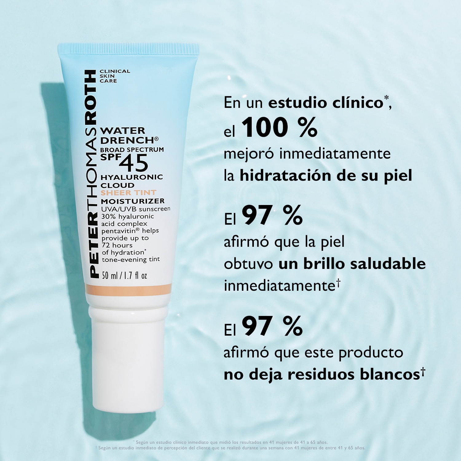 WATER DRENCH&reg; BROAD SPECTRUM SPF 45 HYALURONIC SHEER TINT MOISTURIZER (CREMA HIDRATANTE)